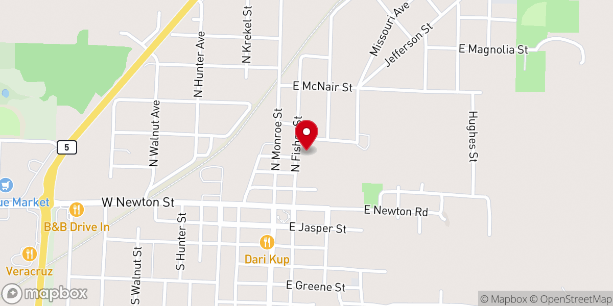 Map showing location of Westminster Presbyterian Church