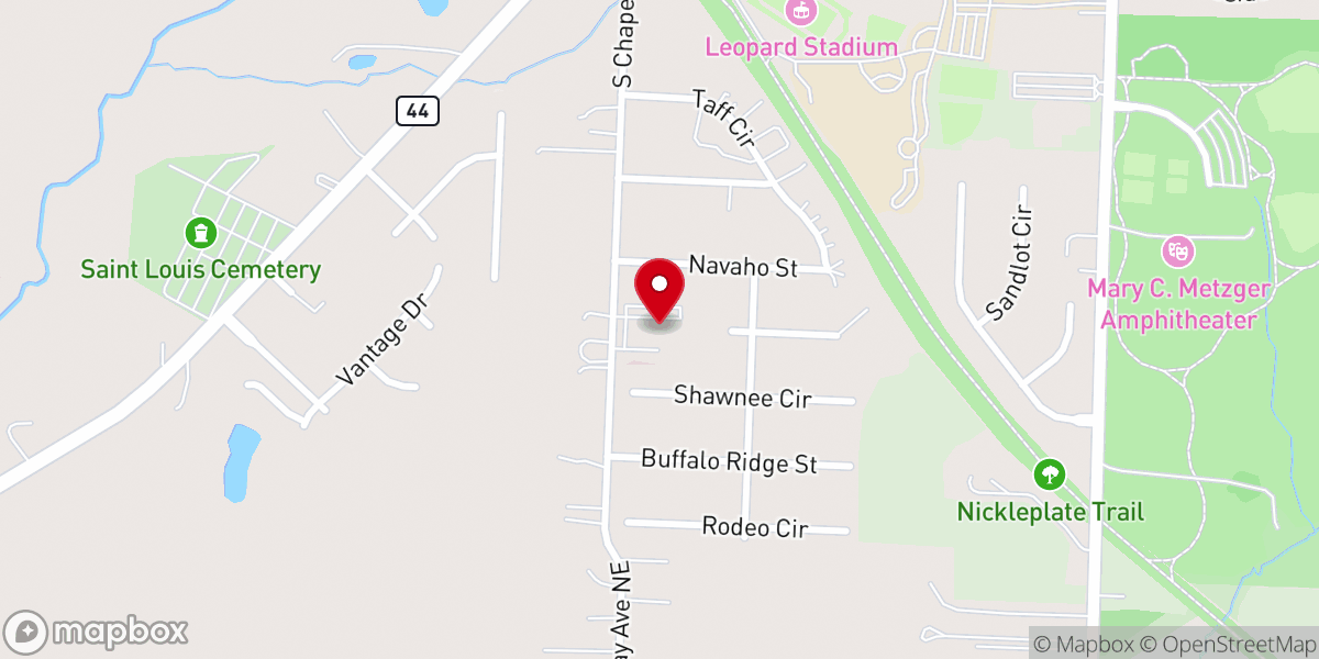 Map showing location of Louisville Christian Church