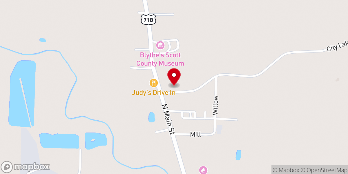 Map showing location of Temple Baptist Church
