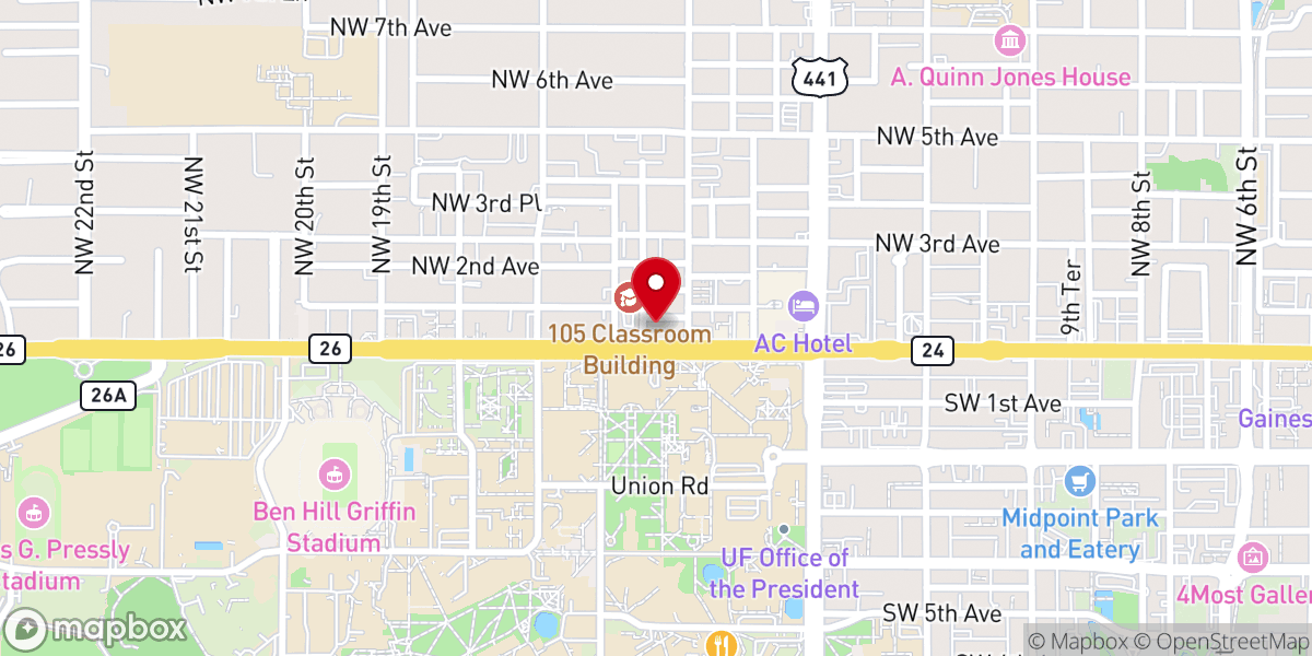 Map showing location of Episcopal Chapel of the Incarnation