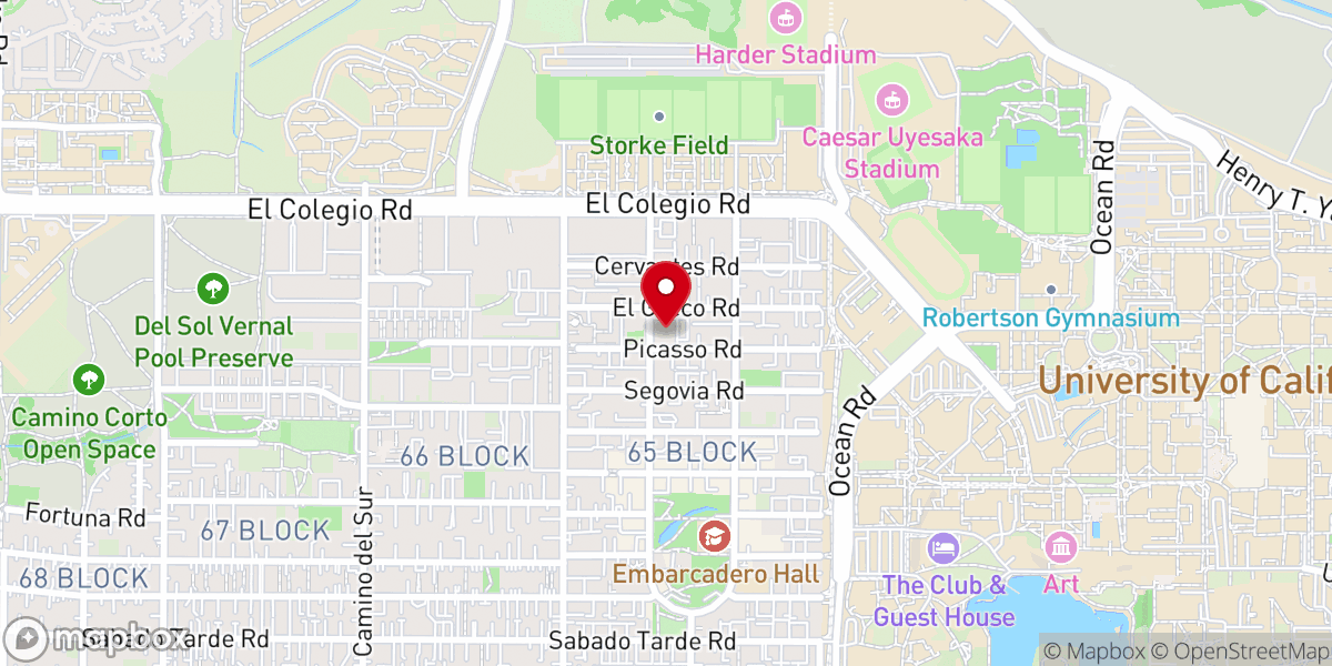 Map showing location of Saint Mark's University Parish (UCSB) and Newman Center