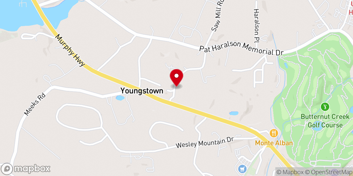 Map showing location of Youngstown Baptist Church