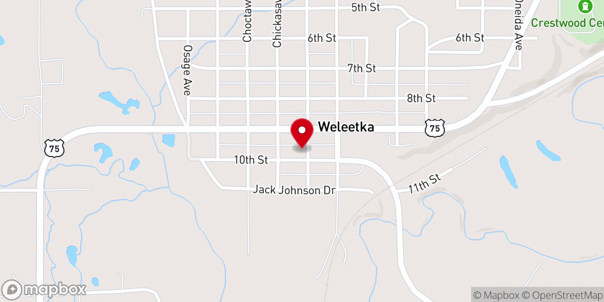 Map showing location of First Free Will Baptist Church