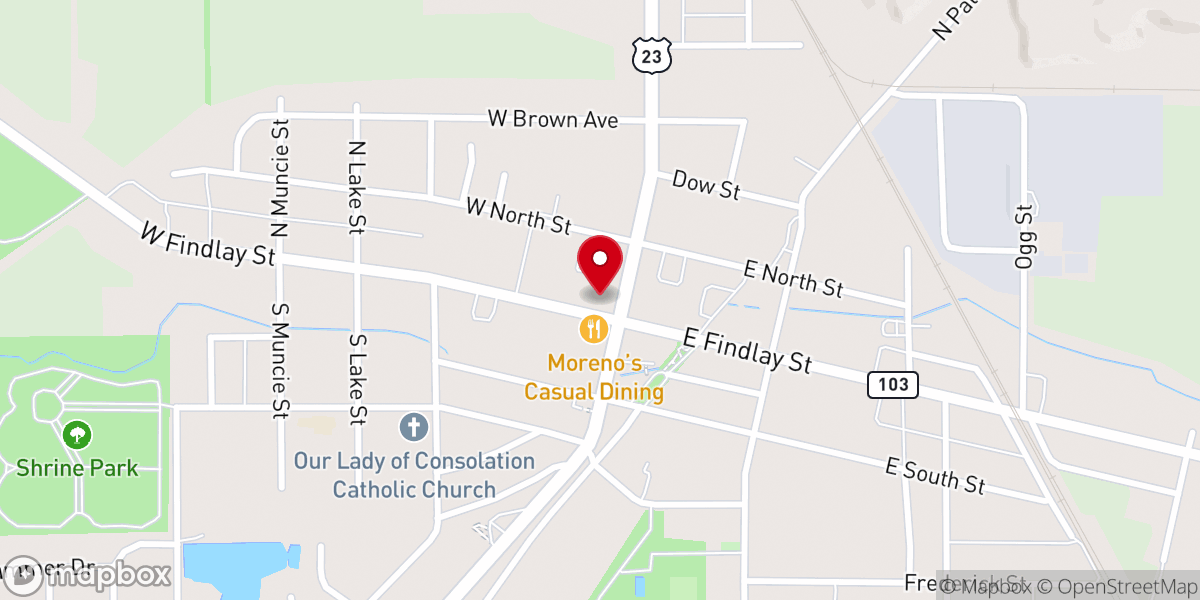 Map showing location of Christ Lutheran Church