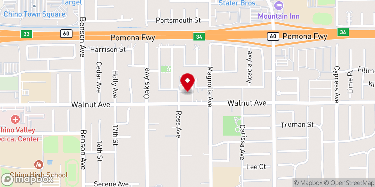 Map showing location of Living Waters of Chino