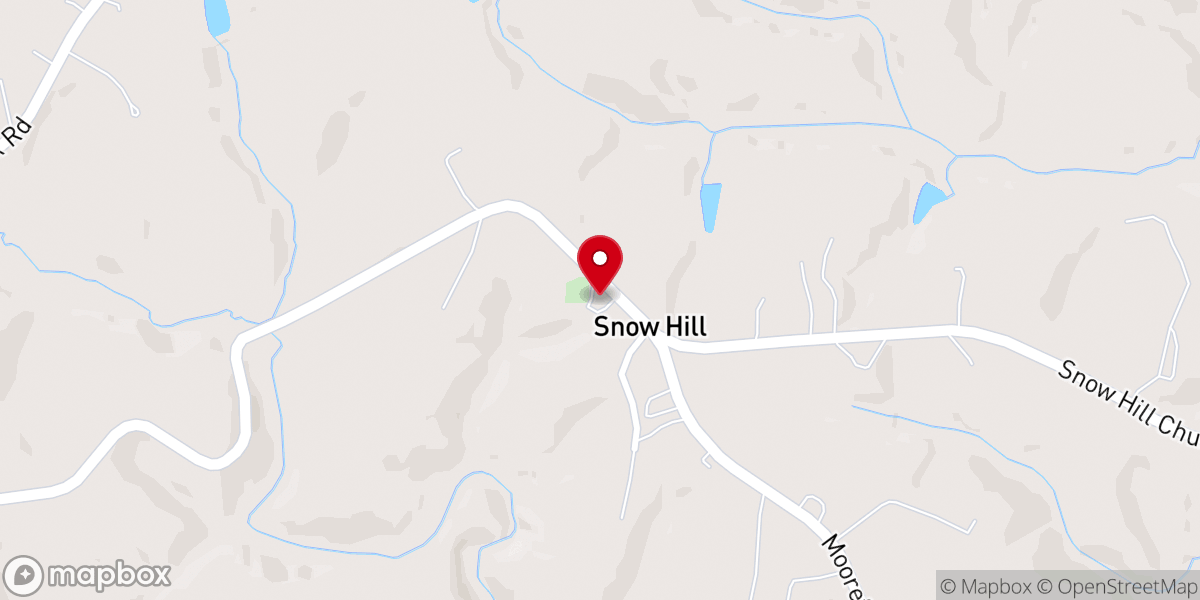 Map showing location of Snow Hill United Methodist Church