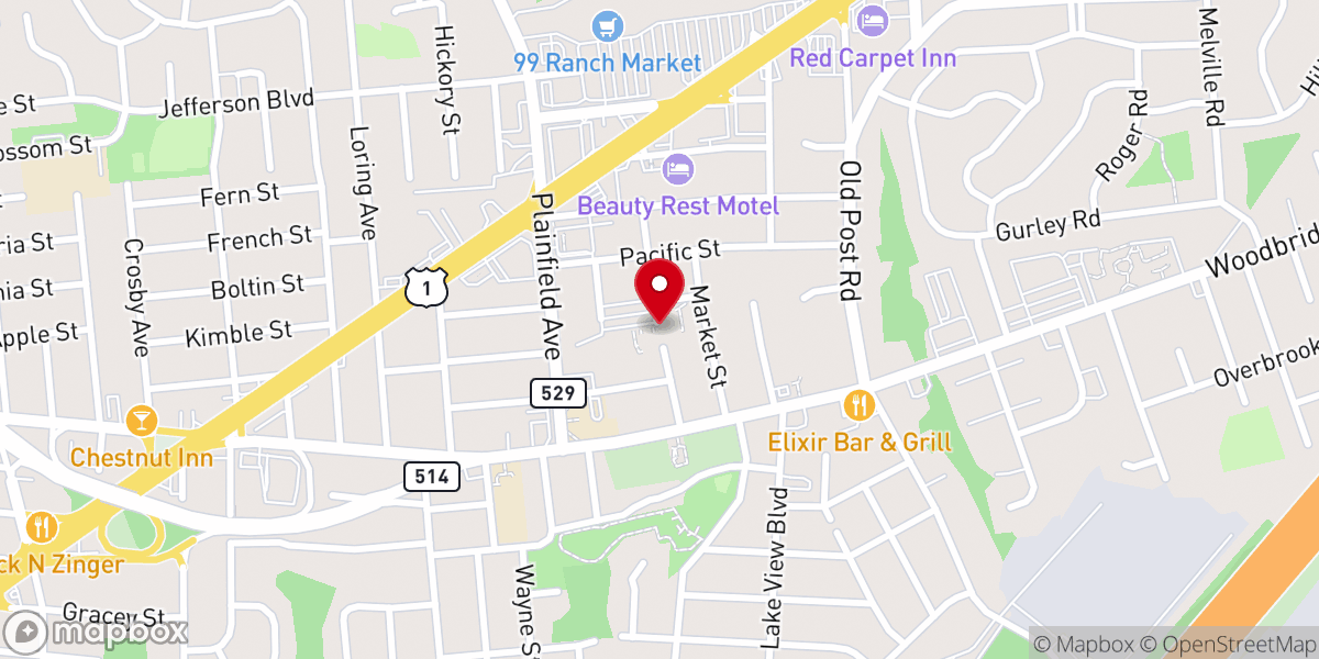 Map showing location of Guardian Angels Church