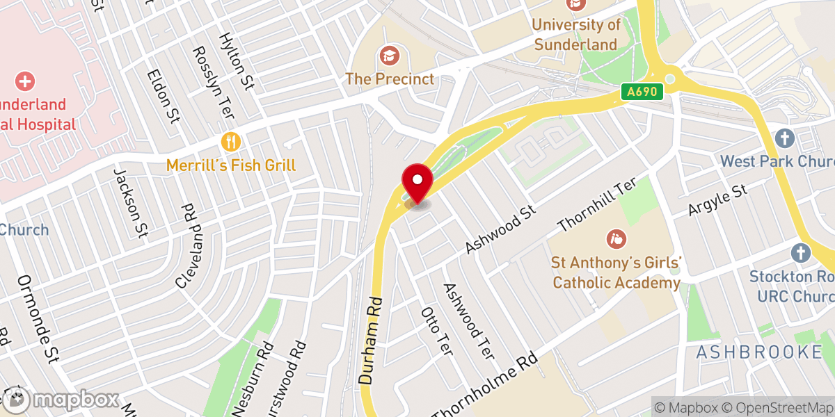 Map showing location of Mustard Seed Chapel International Sunderland