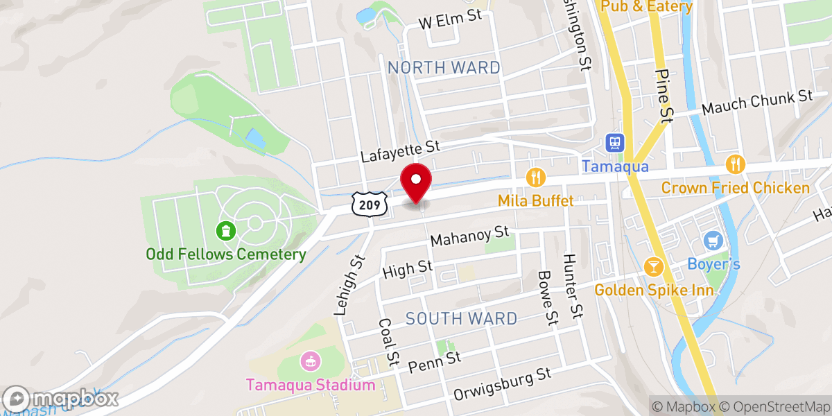 Map showing location of Calvary Episcopal Church