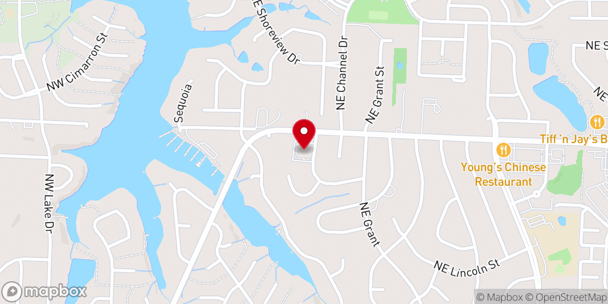 Map showing location of Blue River Church of Christ