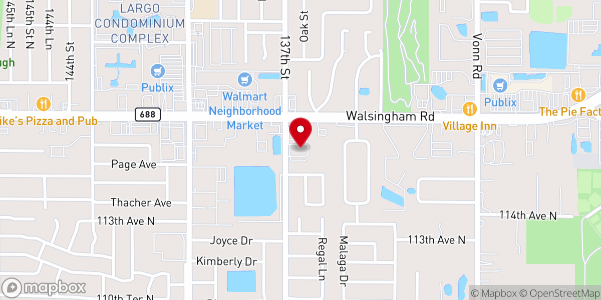 Map showing location of Living Hope Church Tampa