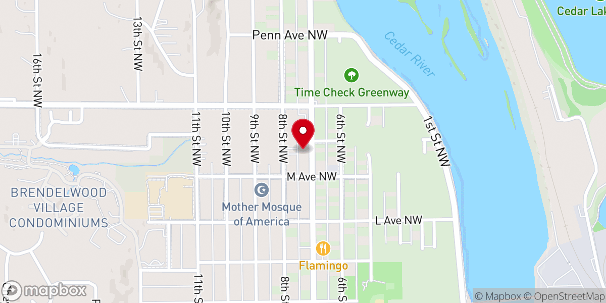 Map showing location of Saint James United Methodist Church
