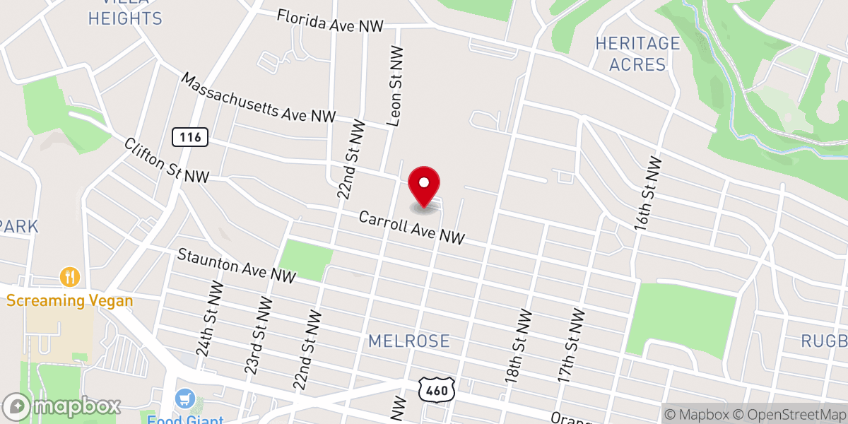 Map showing location of First Church of the Brethren