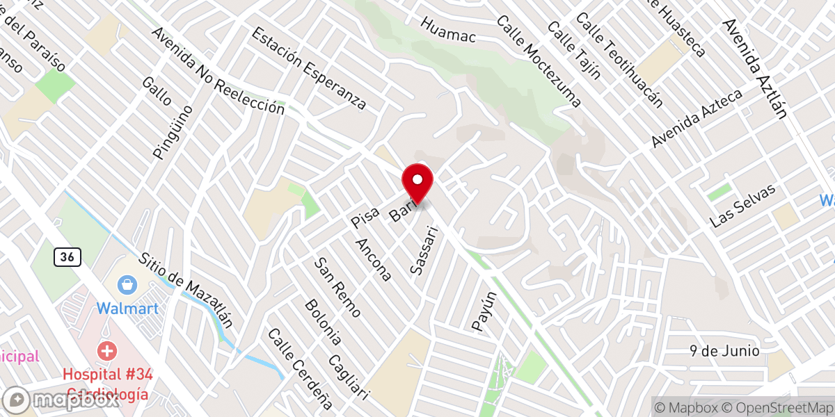Map showing location of IGLESIA BAUTISTA Monte Hebrón