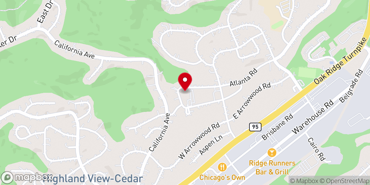 Map showing location of Glenwood Baptist Church