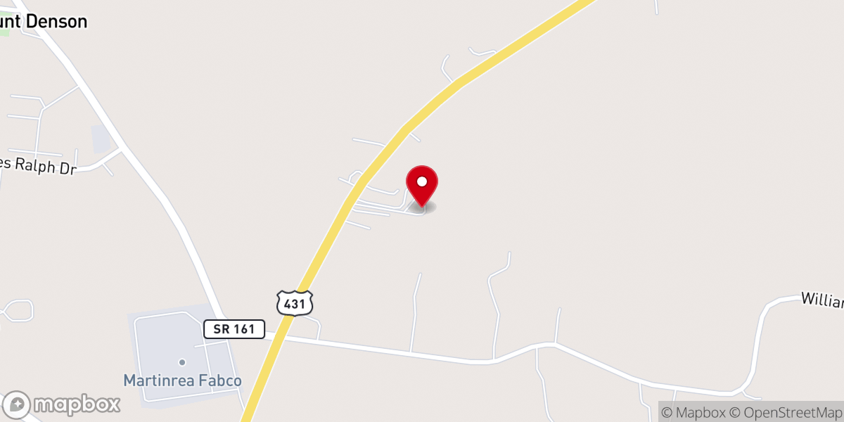 Map showing location of Victory Free Will Baptist