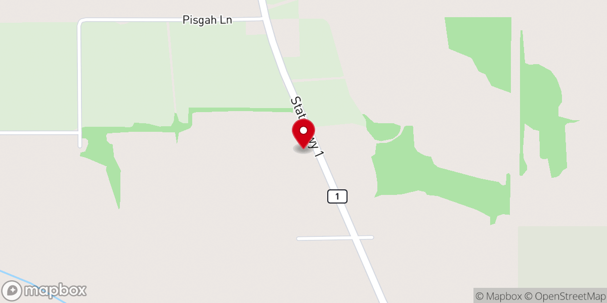 Map showing location of Pisgah General Baptist Church