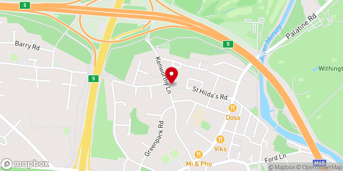 Map showing location of Saint Hilda's RC Church