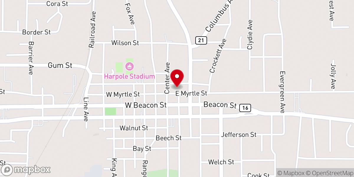 Map showing location of First Baptist Child Ministry
