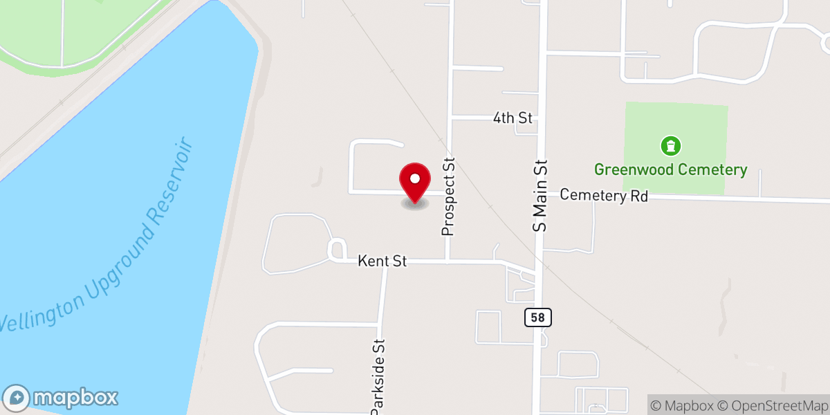 Map showing location of Wellington Free Will Baptist