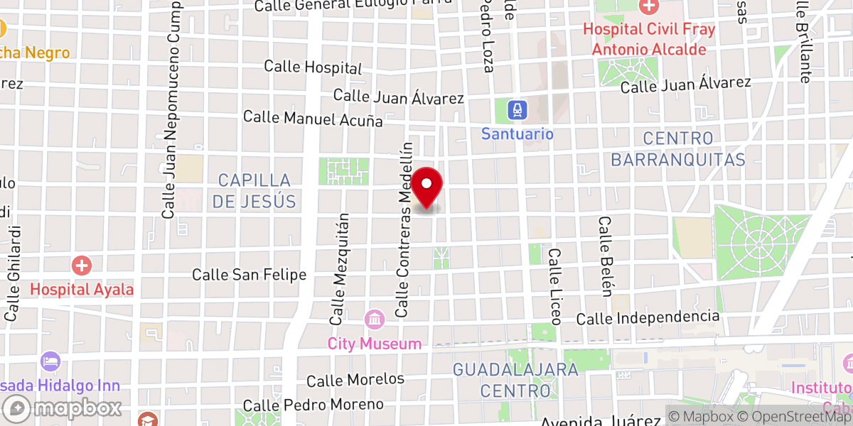 Map showing location of Capellanía San Diego de Alcalá