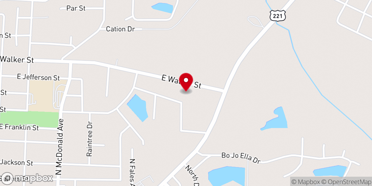 Map showing location of Grace Baptist Church