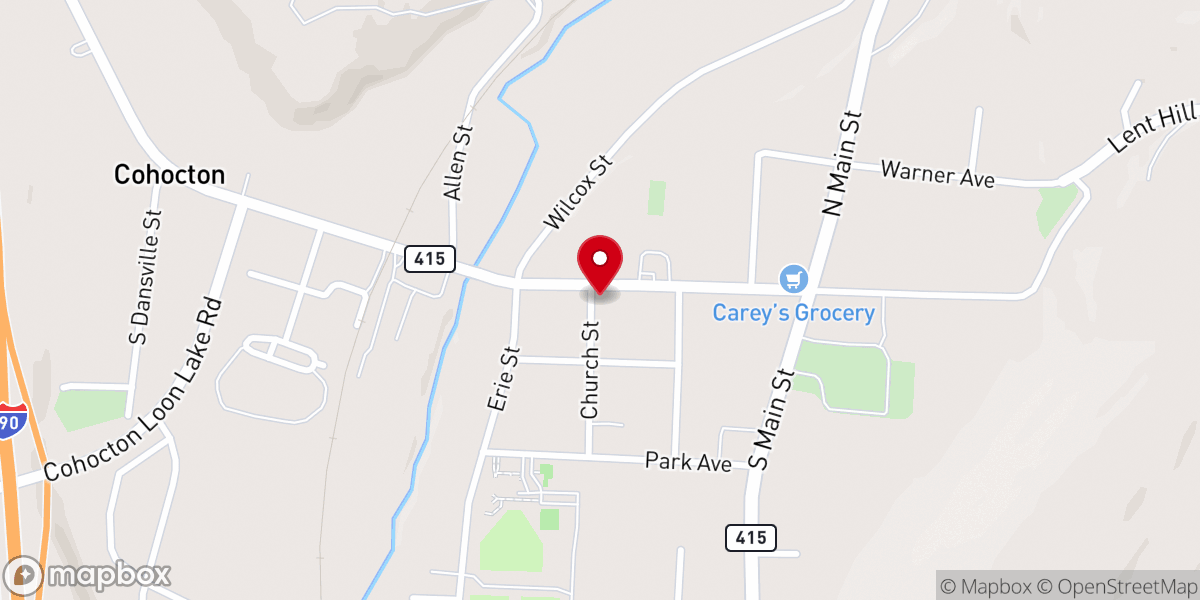 Map showing location of First Presbyterian Church