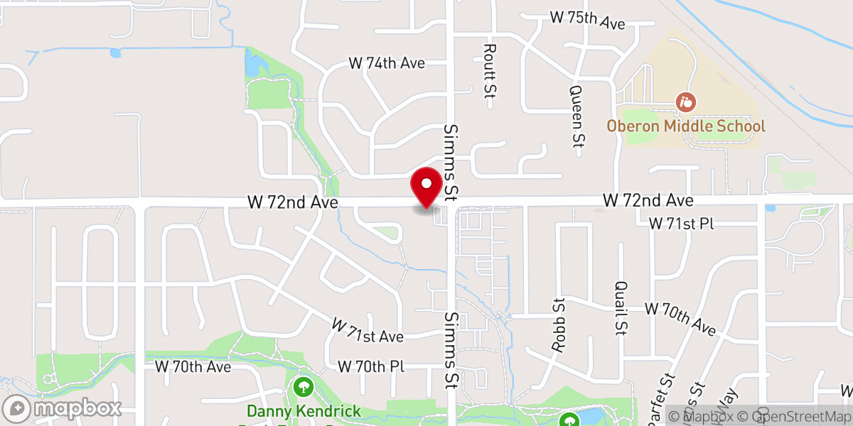 Map showing location of First United Church of Arvada