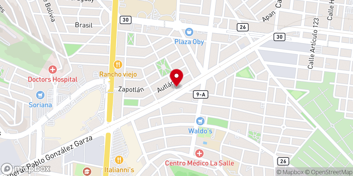 Map showing location of Nazareno Monterrey