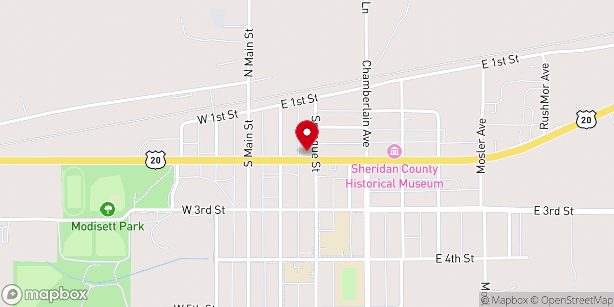 Map showing location of Methodist Fellowship Hall