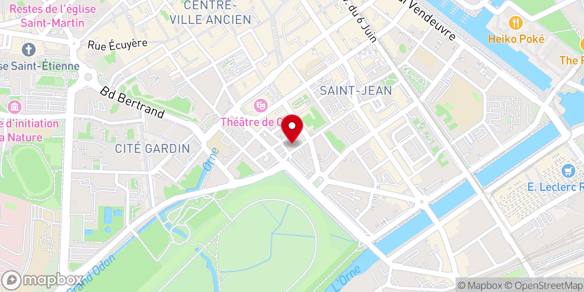 Map showing location of Eglise Protestante Unie de Caen
