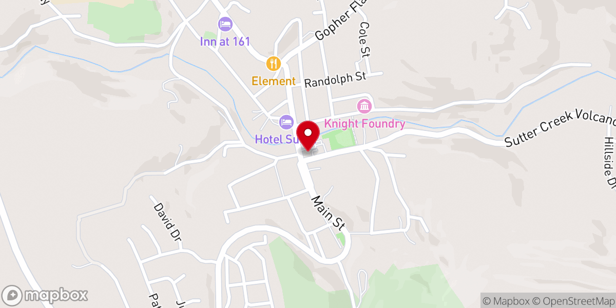 Map showing location of Sutter Creek United Methodist Church