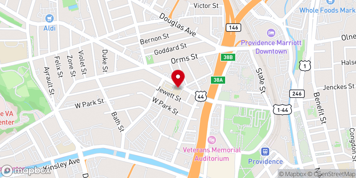 Map showing location of St. Patrick Church Providence