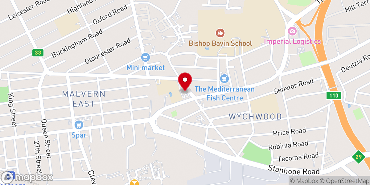 Map showing location of Blessed Sacrament Catholic Church
