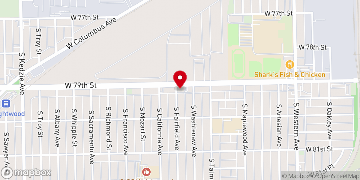 Map showing location of Gethsemane Evangelical Lutheran Church