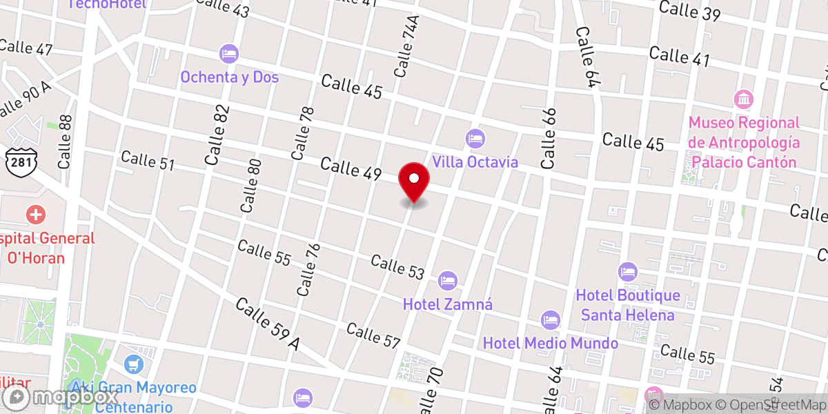 Map showing location of Iglesia Nacional Presbiteriana Antioquía