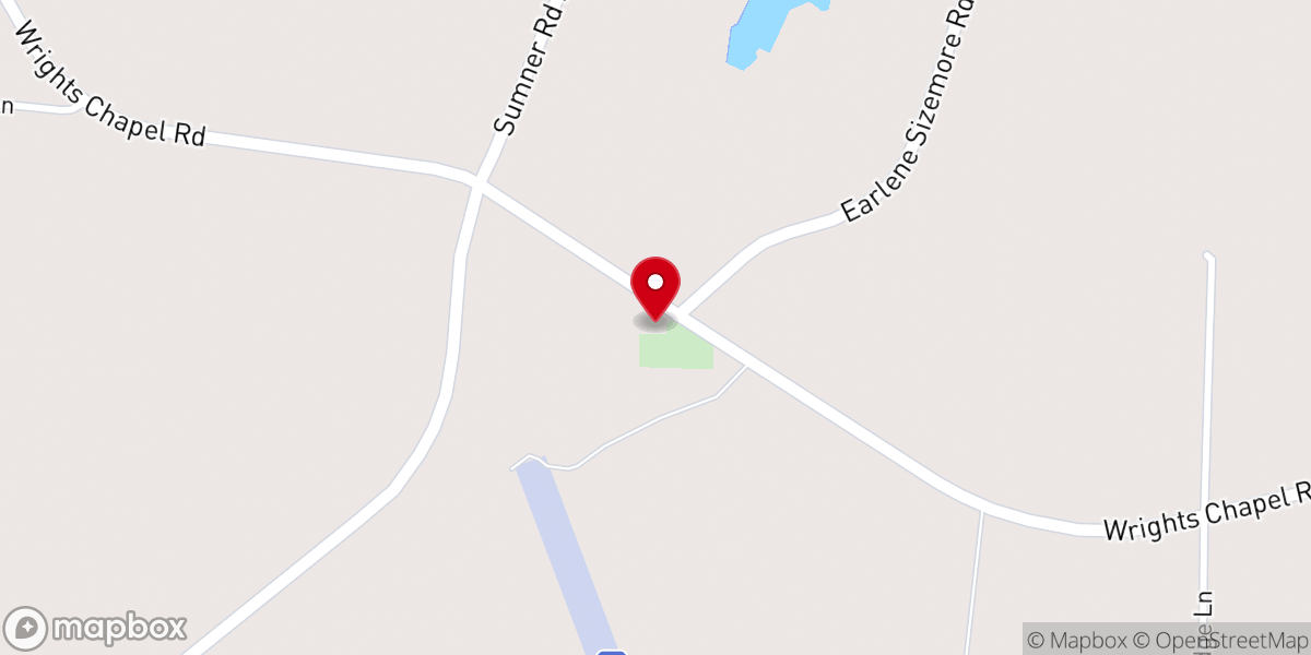 Map showing location of Wrights Chapel Church