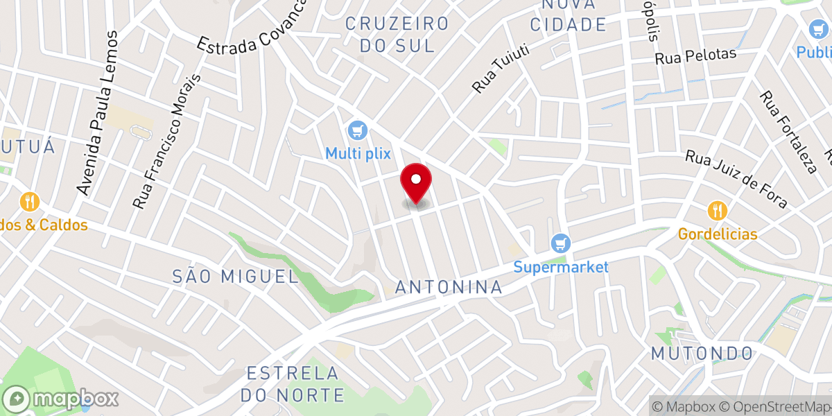 Map showing location of Igreja Batista Videira