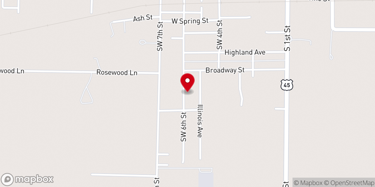 Map showing location of Jesus Name Pentecostal Church