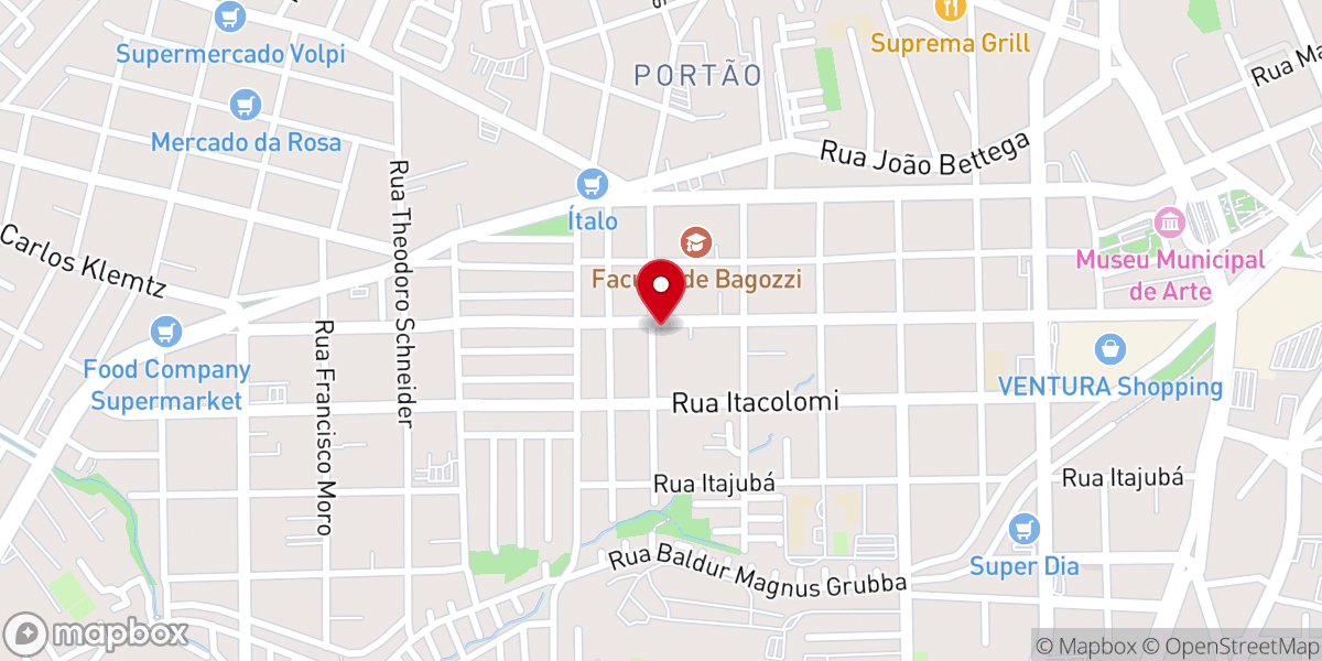 Map showing location of Primeira Igreja Batista Regular de Curitiba