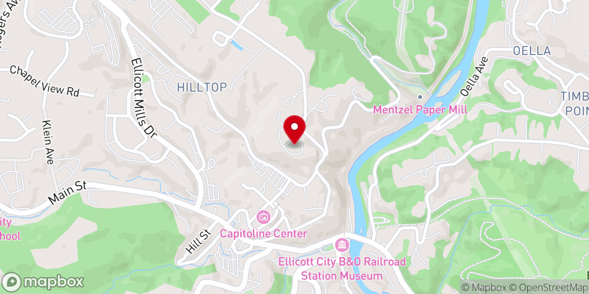 Map showing location of Patapsco Female Institute