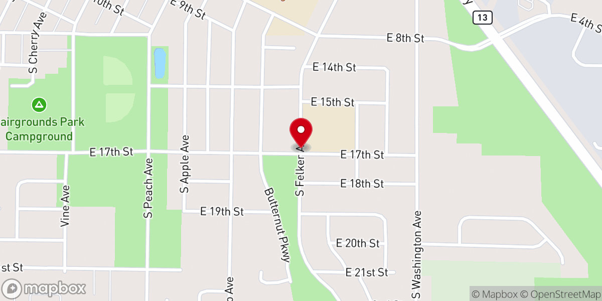 Map showing location of New Life Christian Church
