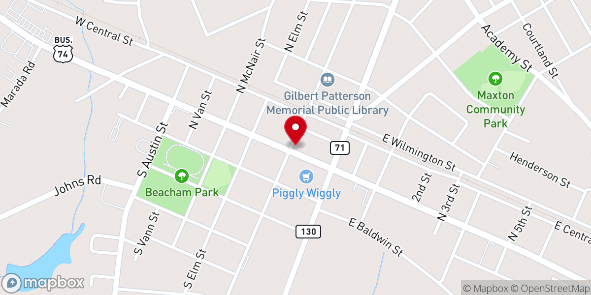 Map showing location of St Paul's Methodist Church