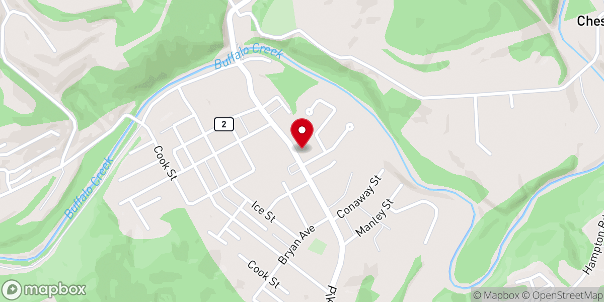 Map showing location of Bethesda Baptist Church