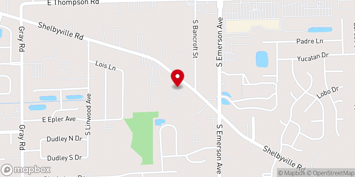 Map showing location of Shelbyville Road Church of Christ