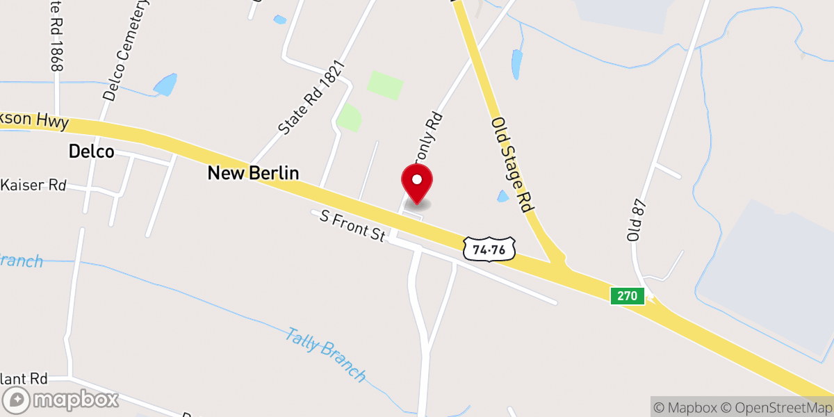 Map showing location of Domino's Pizza