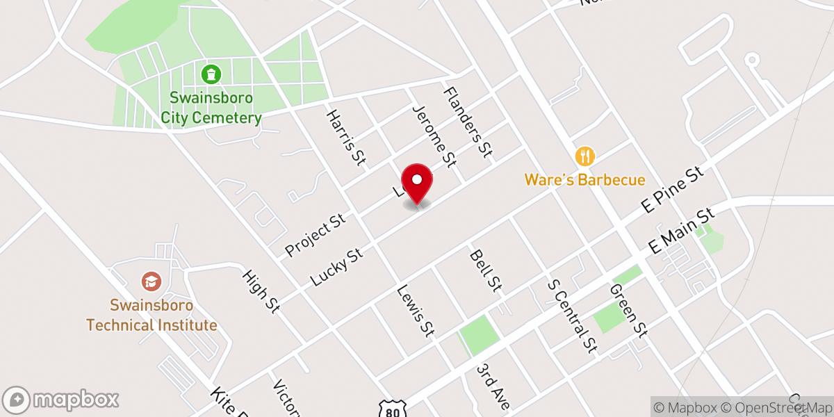 Map showing location of Victory Temple Church