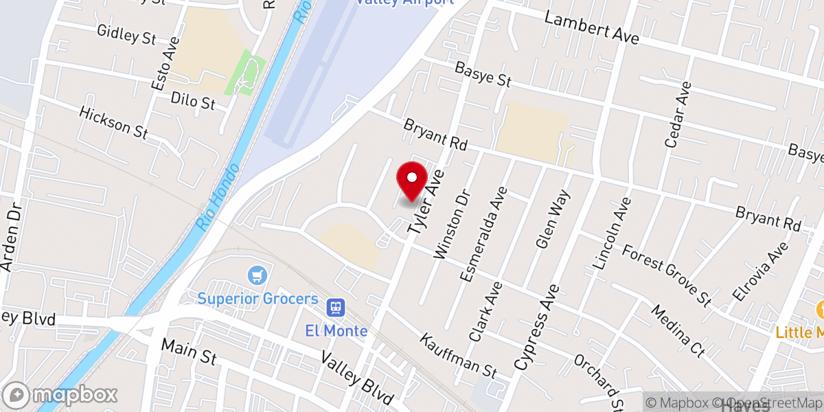 Map showing location of El Monte United Methodist Church