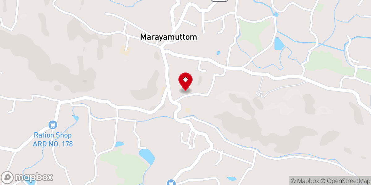 Map showing location of St. Mary's Roman Catholic Church, Marayamuttom