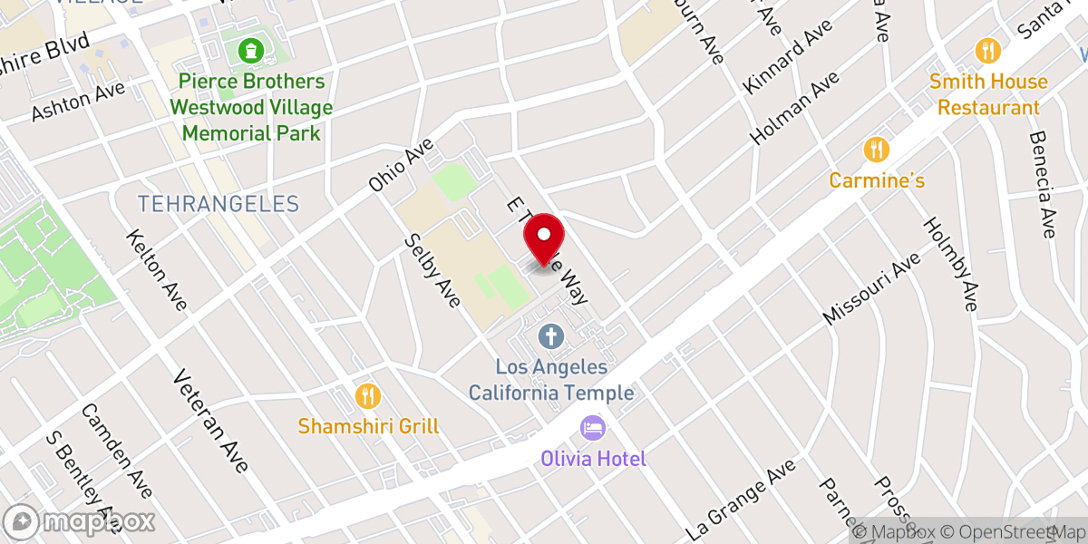 Map showing location of California Los Angeles Mission Office